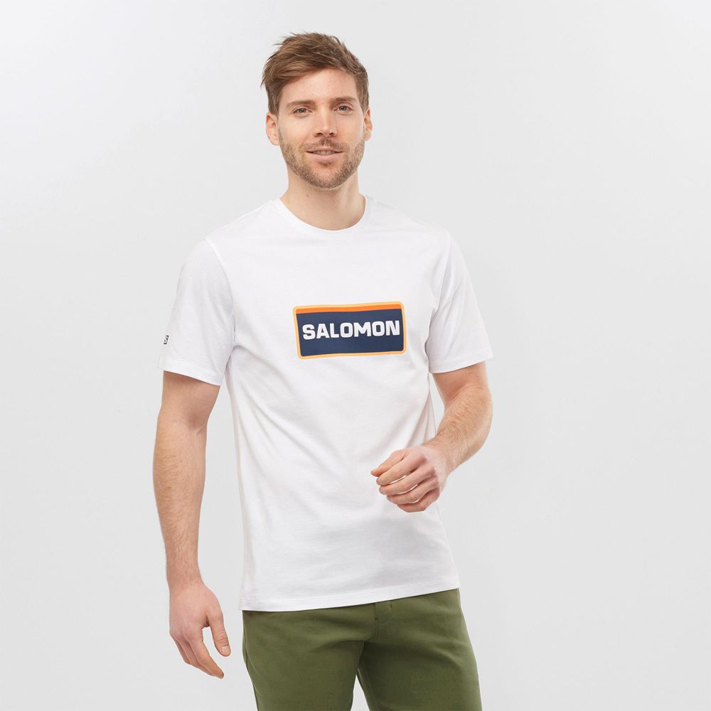 Salomon Singapore Mens T-shirts - OUTLIFE GRAPHIC HERITAGE SS M White | 45980-TBFS